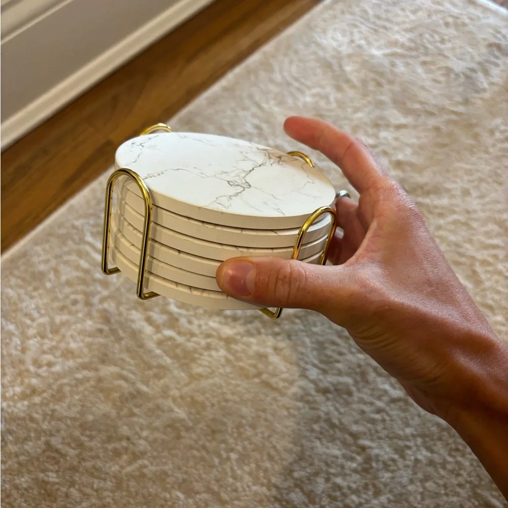Amazon marble coasters with gold holder I never used them